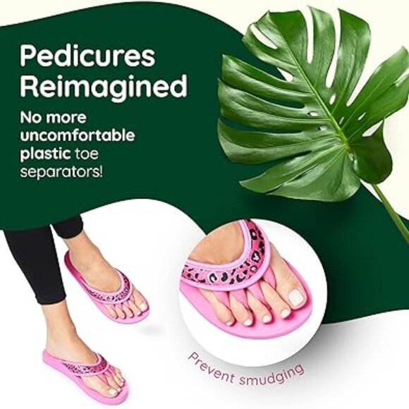 Pedi Couture - Pedicure Sandals - Pink Leopard - Women's XL - NWT - Picture 2 of 8